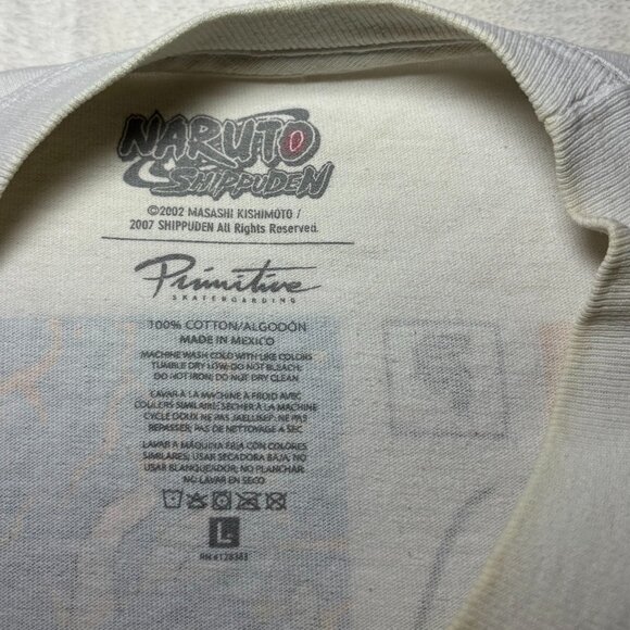 Naruto Shippuden Primitive Skateboarding T-Shirt White Men's Large Uzumaki - Picture 8 of 11